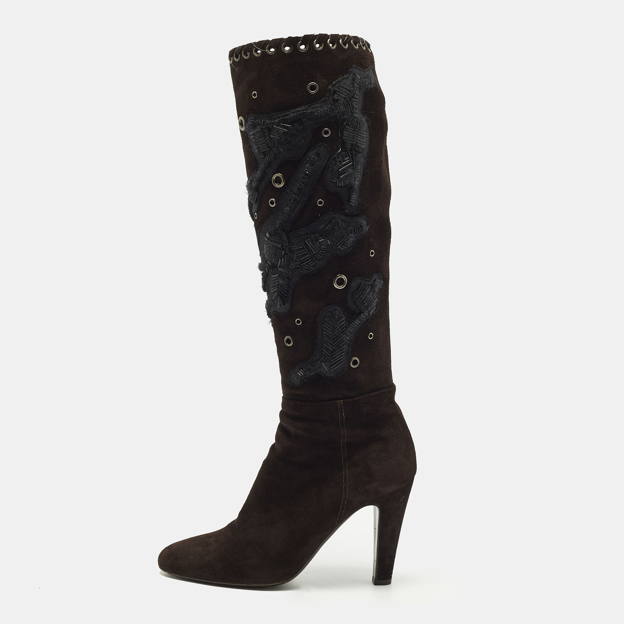 

Prada Size  Brown Suede Knee Length Boots