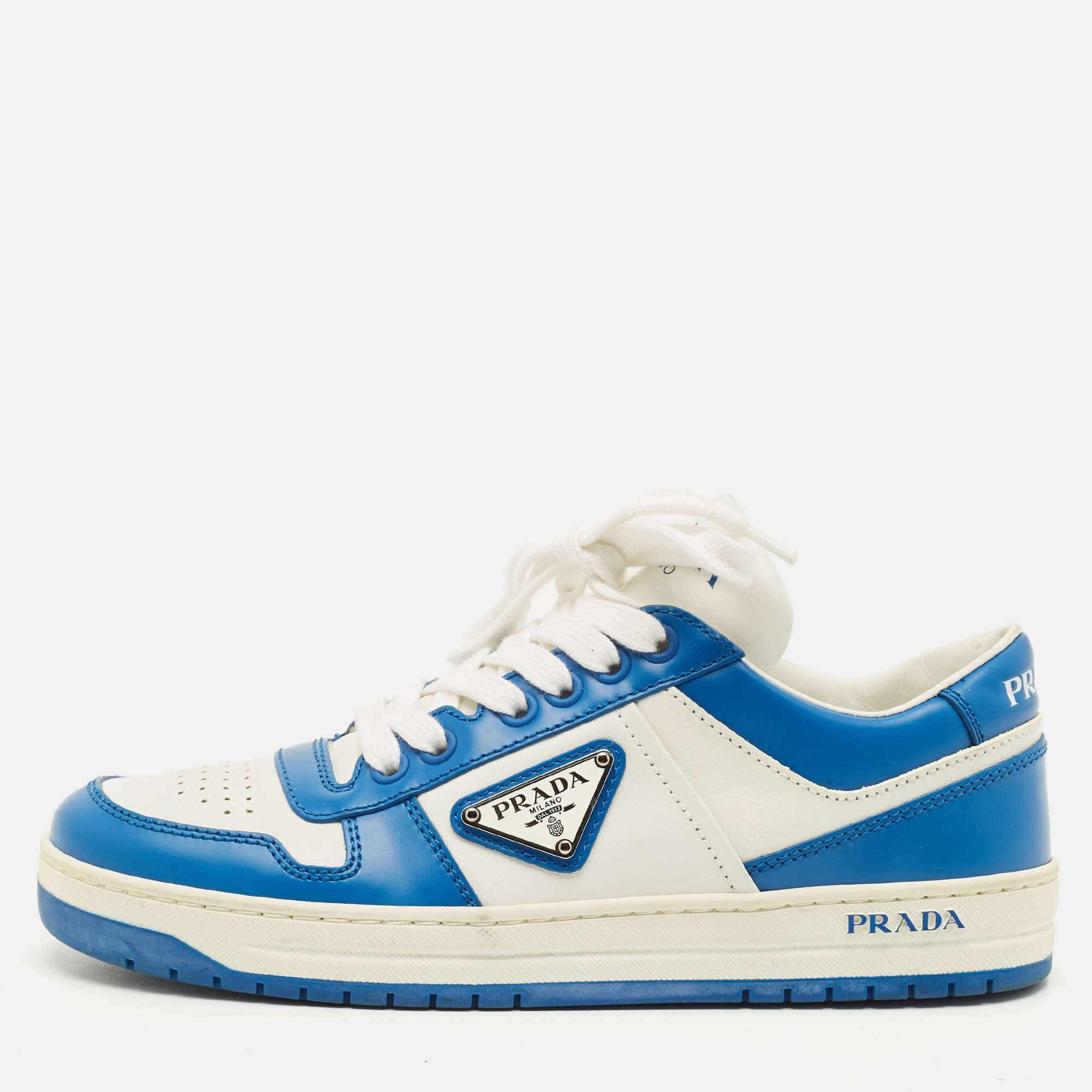 

Prada Downtown Size  Blue/White Leather Low Top Sneakers