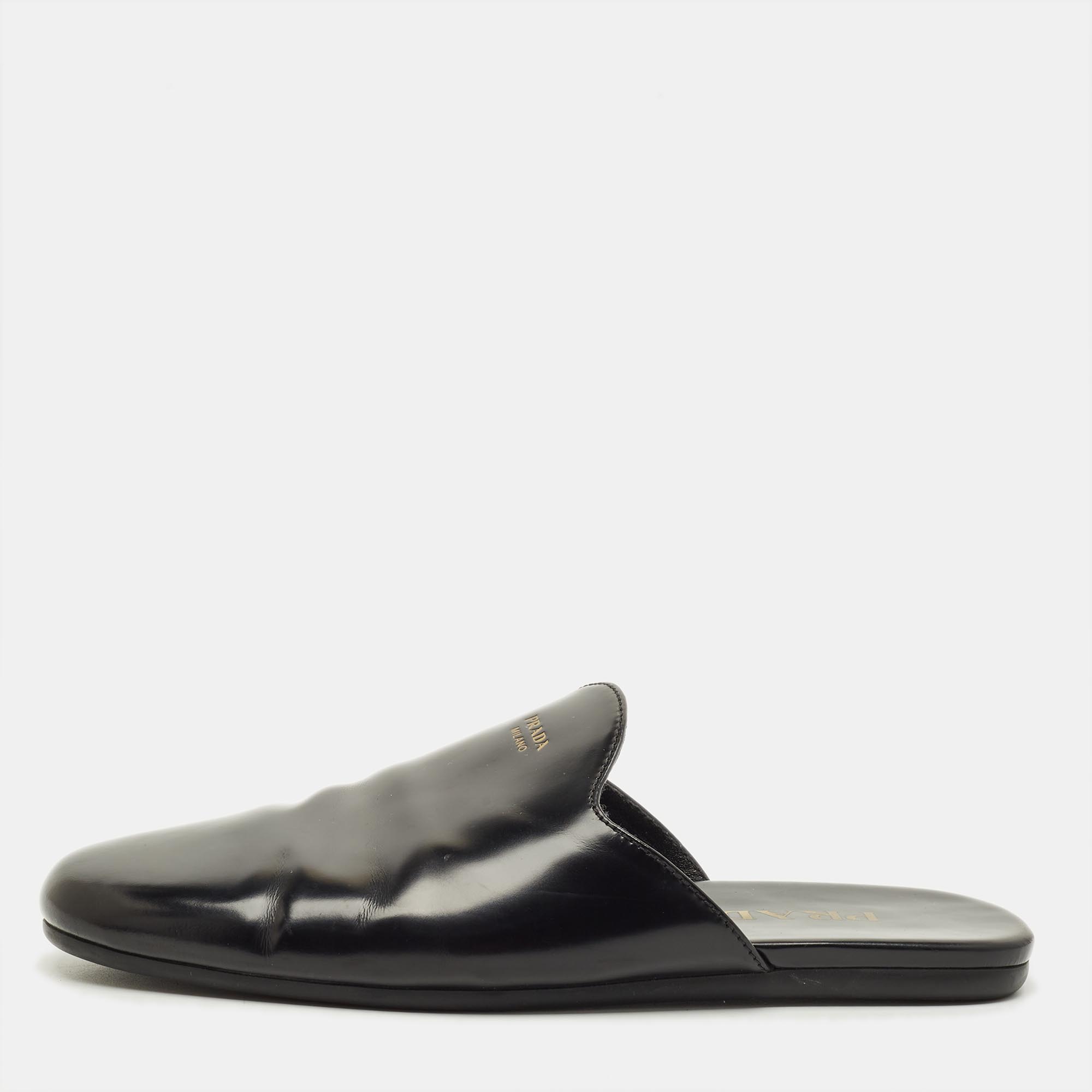 

Prada Size  Black Leather Mules