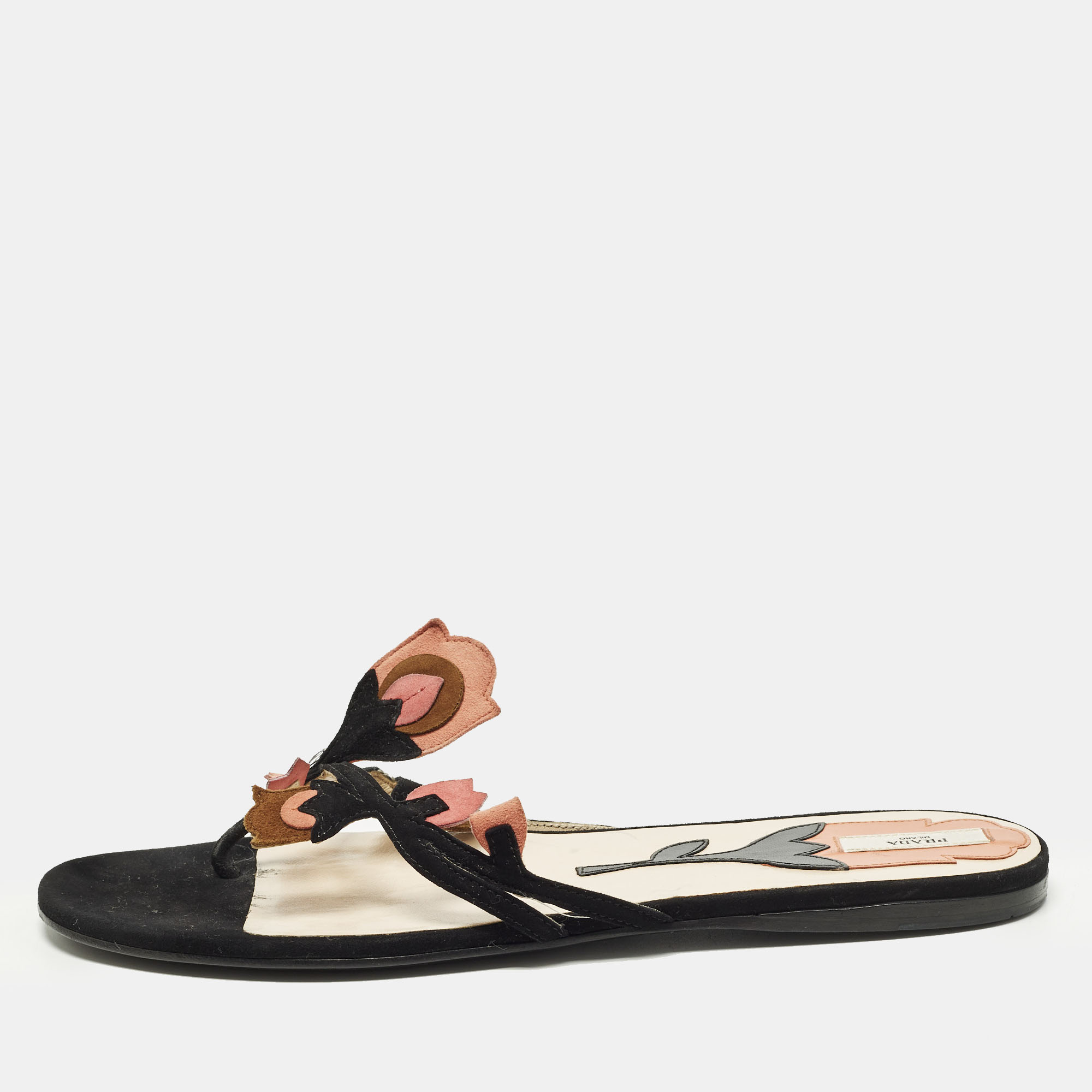 

Prada Size  Multicolor Suede Thong Sandals
