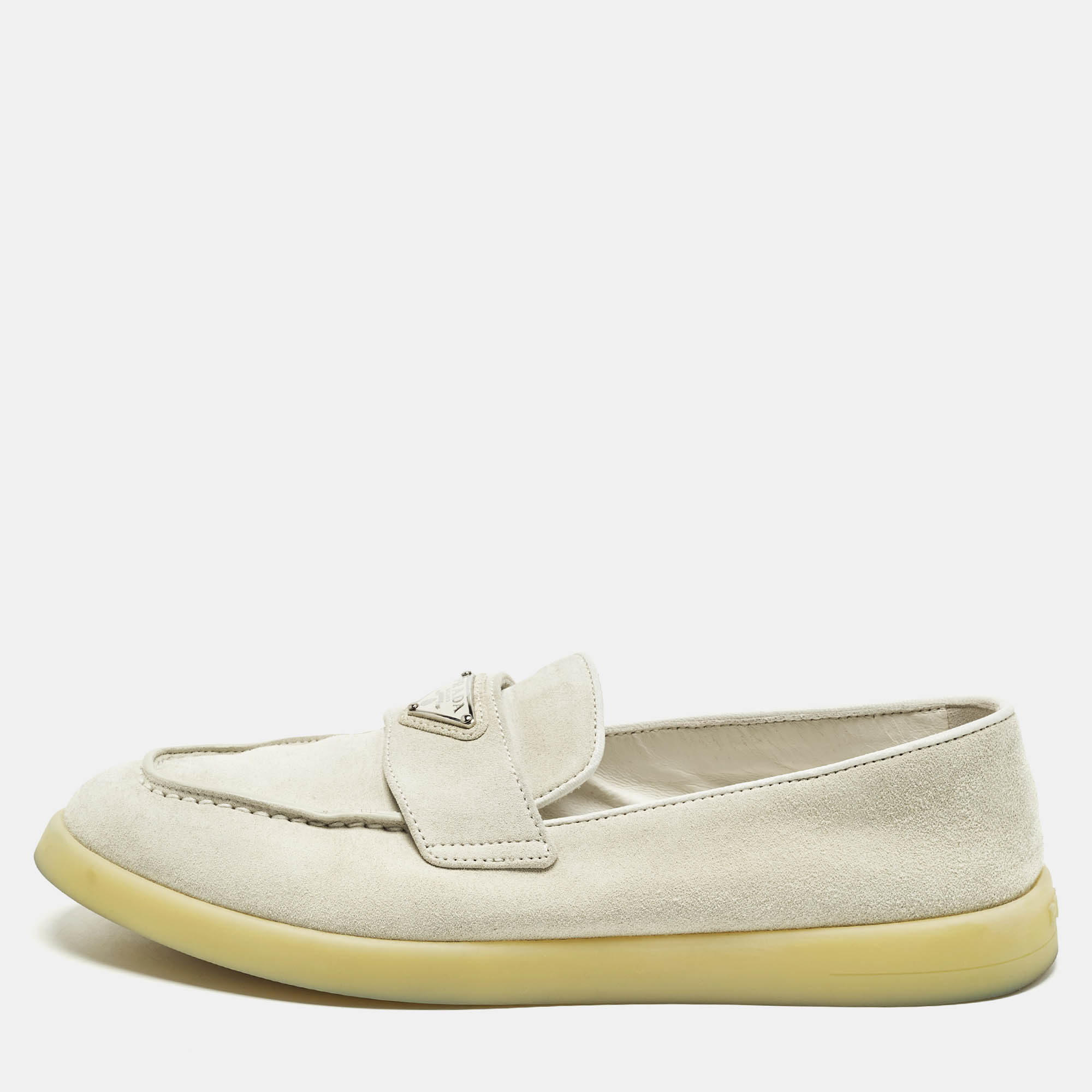 

Prada Size  Grey Suede Slip On Loafers
