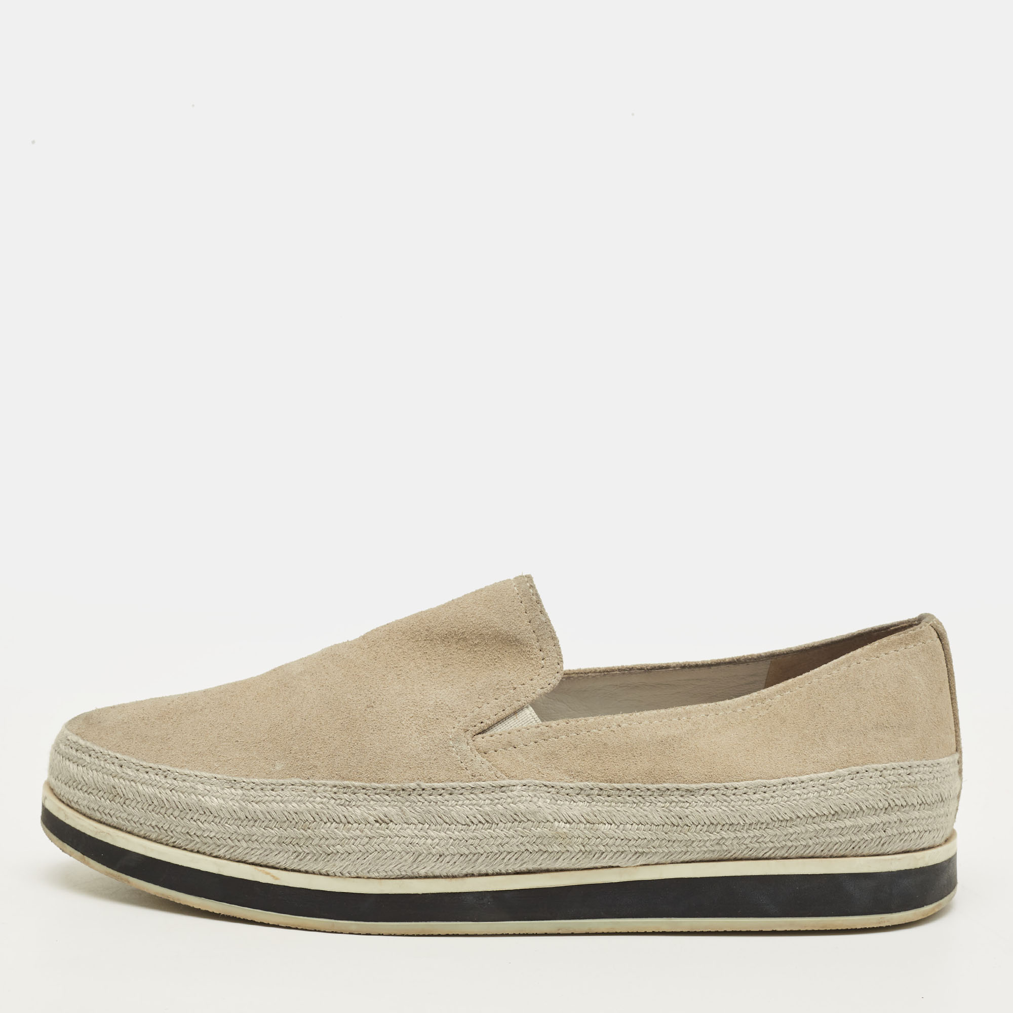 

Prada Size  Grey Suede Slip On Sneakers