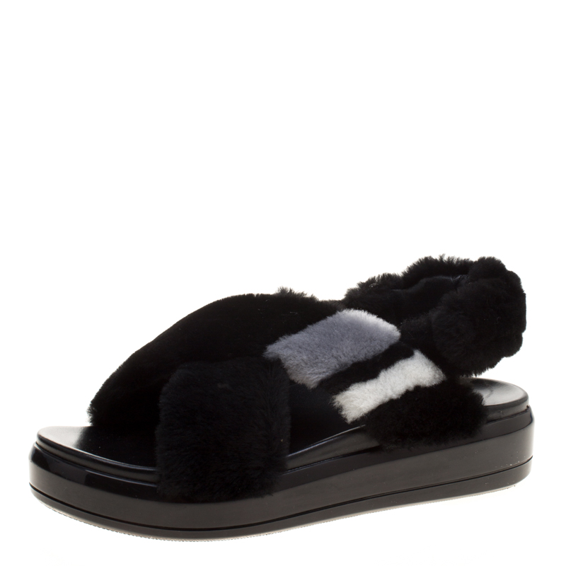 prada fur slippers