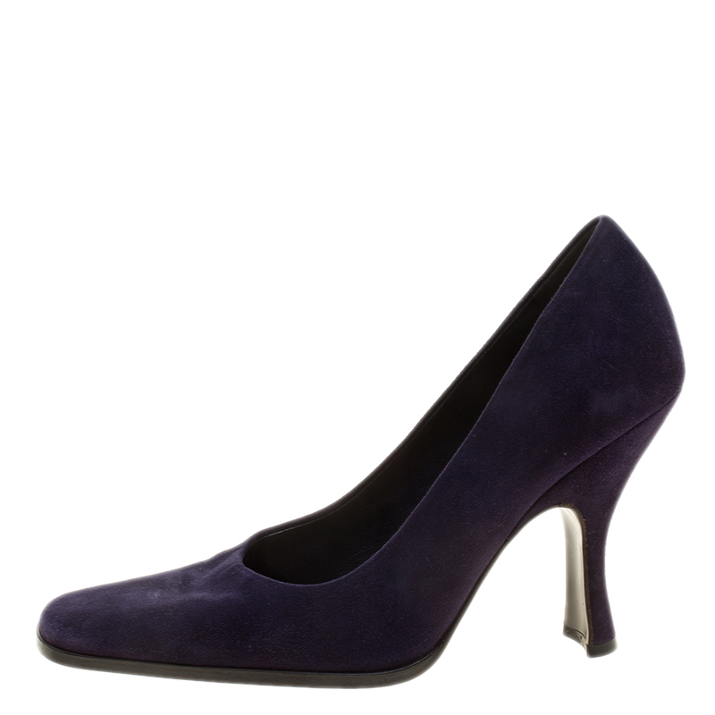 

Prada Purple Suede Square Toe Pumps Size