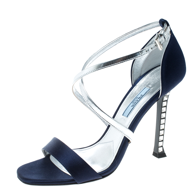 blue and silver sandals