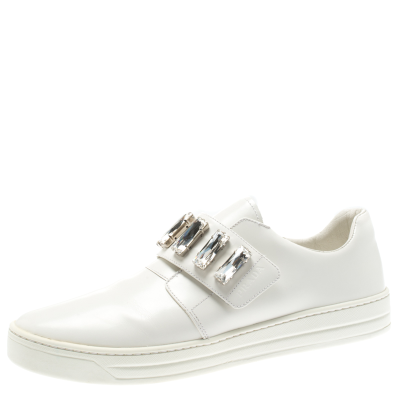 white leather velcro sneakers