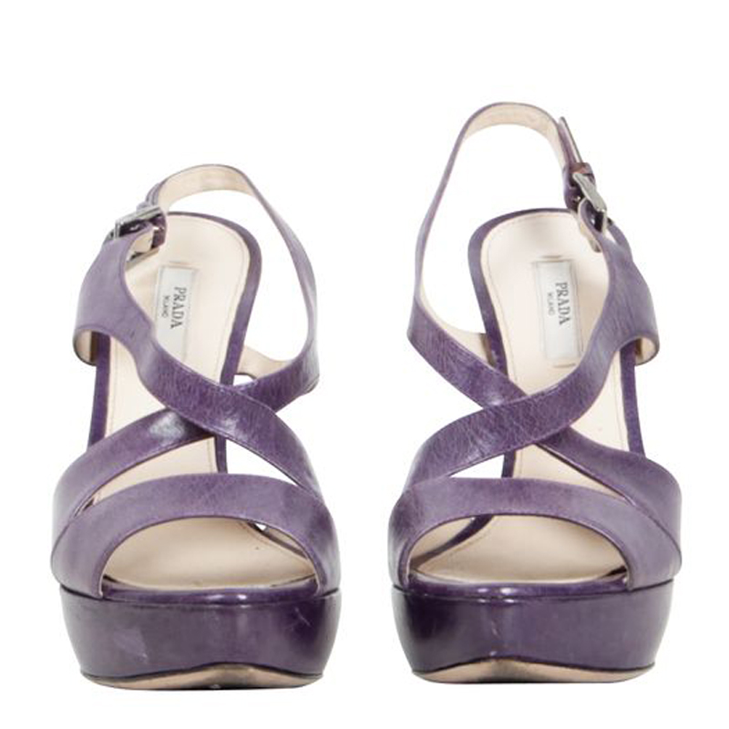 

Prada Purple Leather Sandals Size