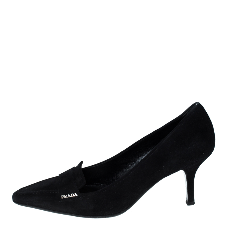 

Prada Black Suede Leather Pointed Toe Pumps Size