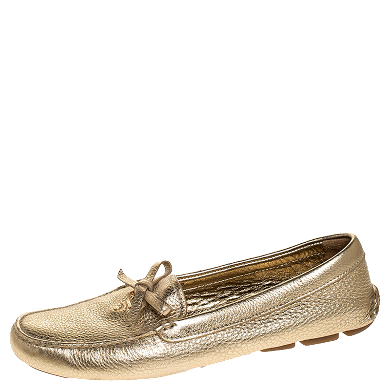 prada gold shoes