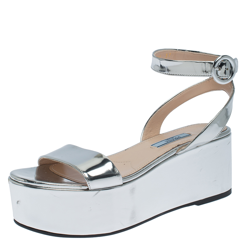 silver platform sandal