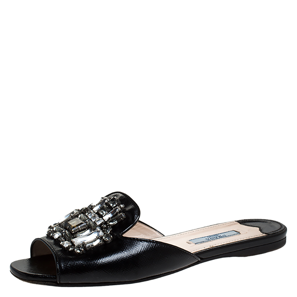 prada crystal flats
