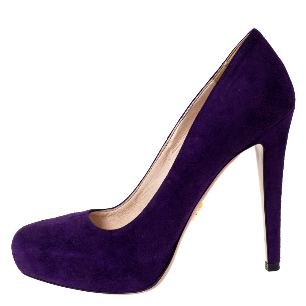 

Prada Purple Suede Platform Pumps Size