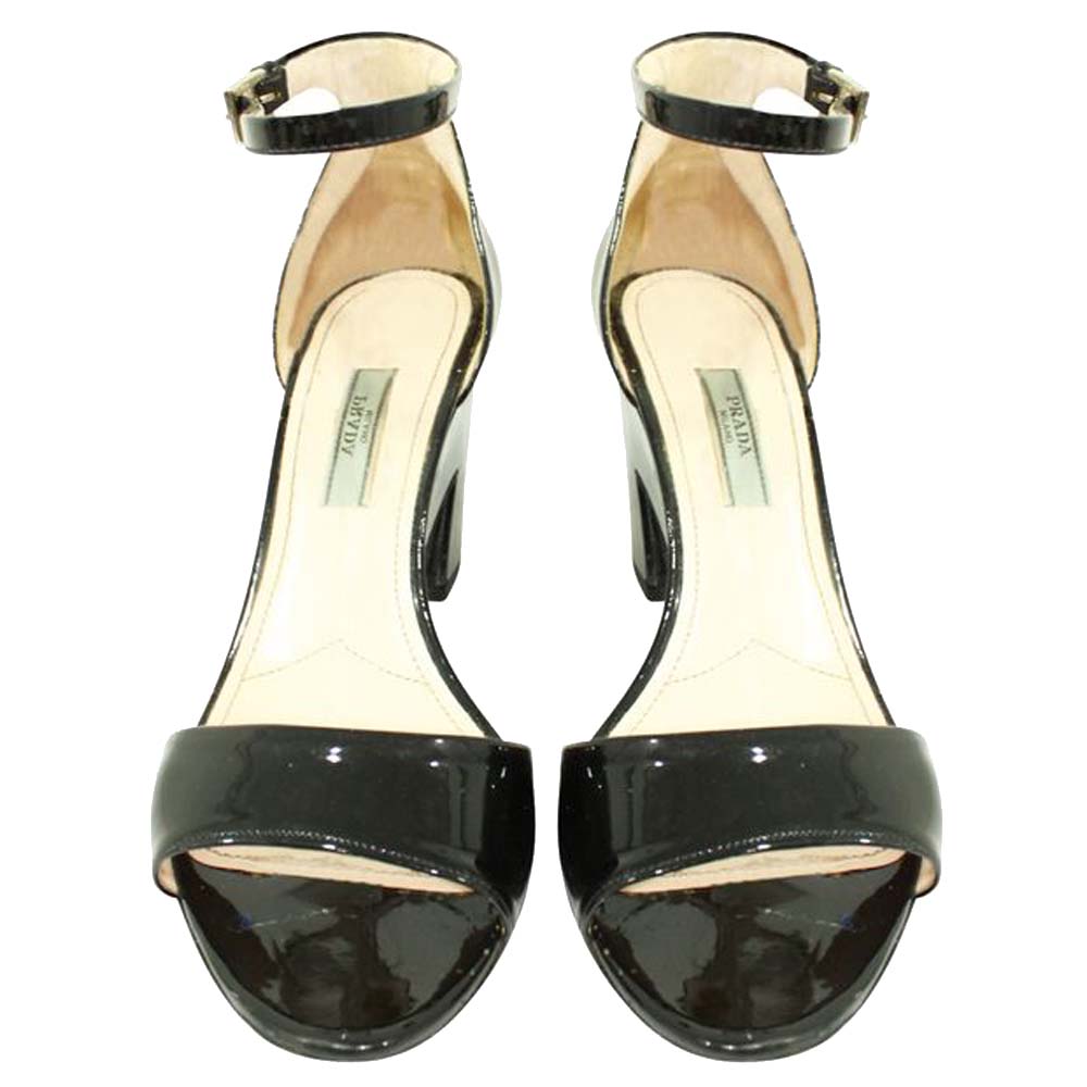 

Prada Black Patent Leather Sandals Size