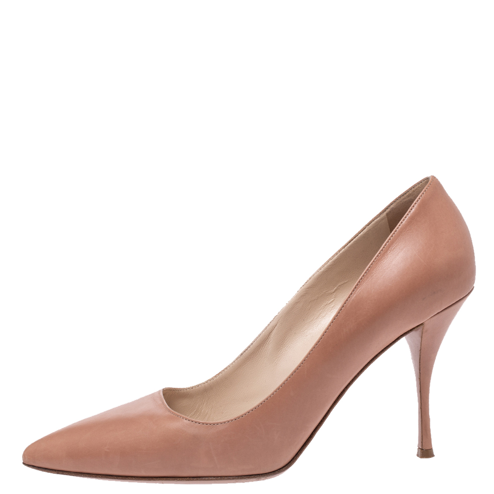 

Prada Beige Leather Pointed Toe Pumps Size