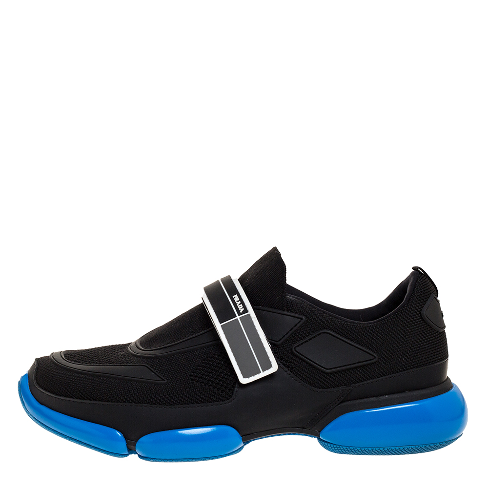 

Prada Monochrome Mesh Cloudbust Low Top Sneakers Size, Black