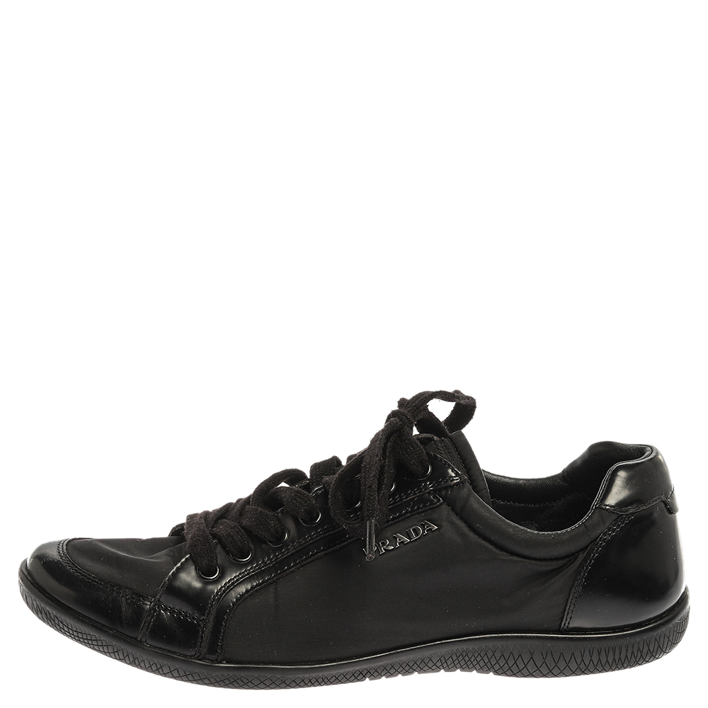 

Prada Black Leather And Nylon Trainer Sneakers Size