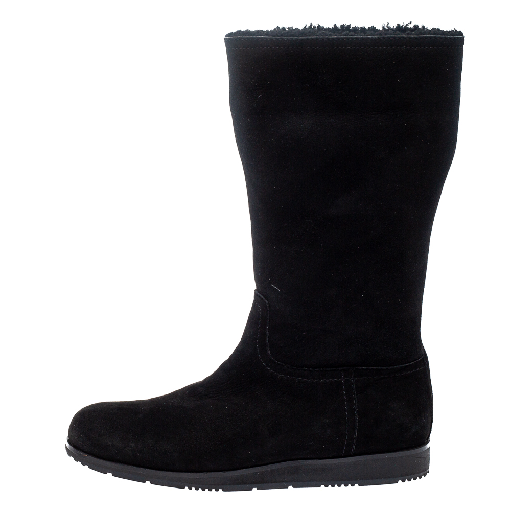 

Prada Black Suede Boots Size
