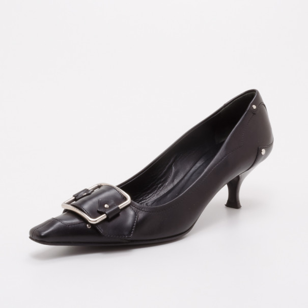 prada black kitten heels
