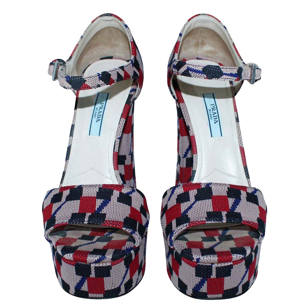 

Prada Multi Fabric Sandals Size, Multicolor