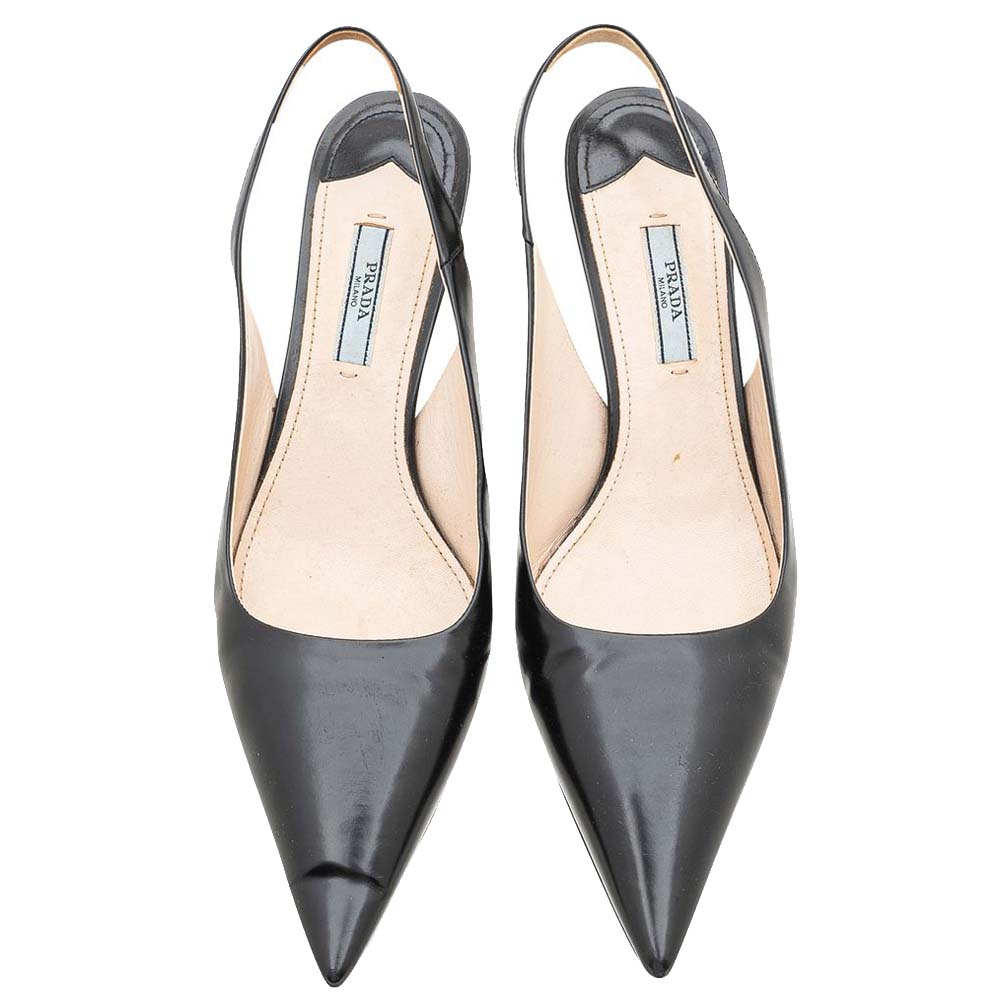 

Prada Black Patent Leather Sandals Size