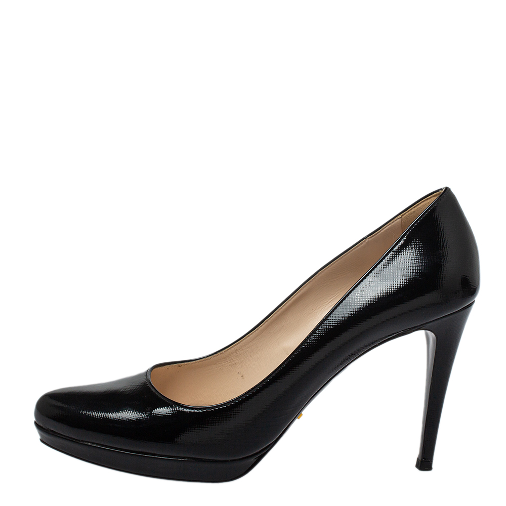 

Prada Black Patent Leather Platform Pumps Size