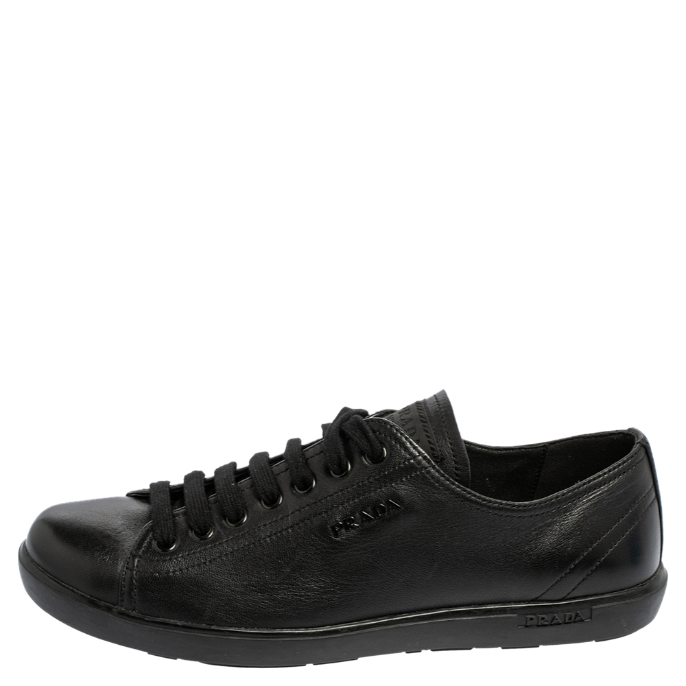 

Prada Sport Black Leather Low Top Sneakers Size