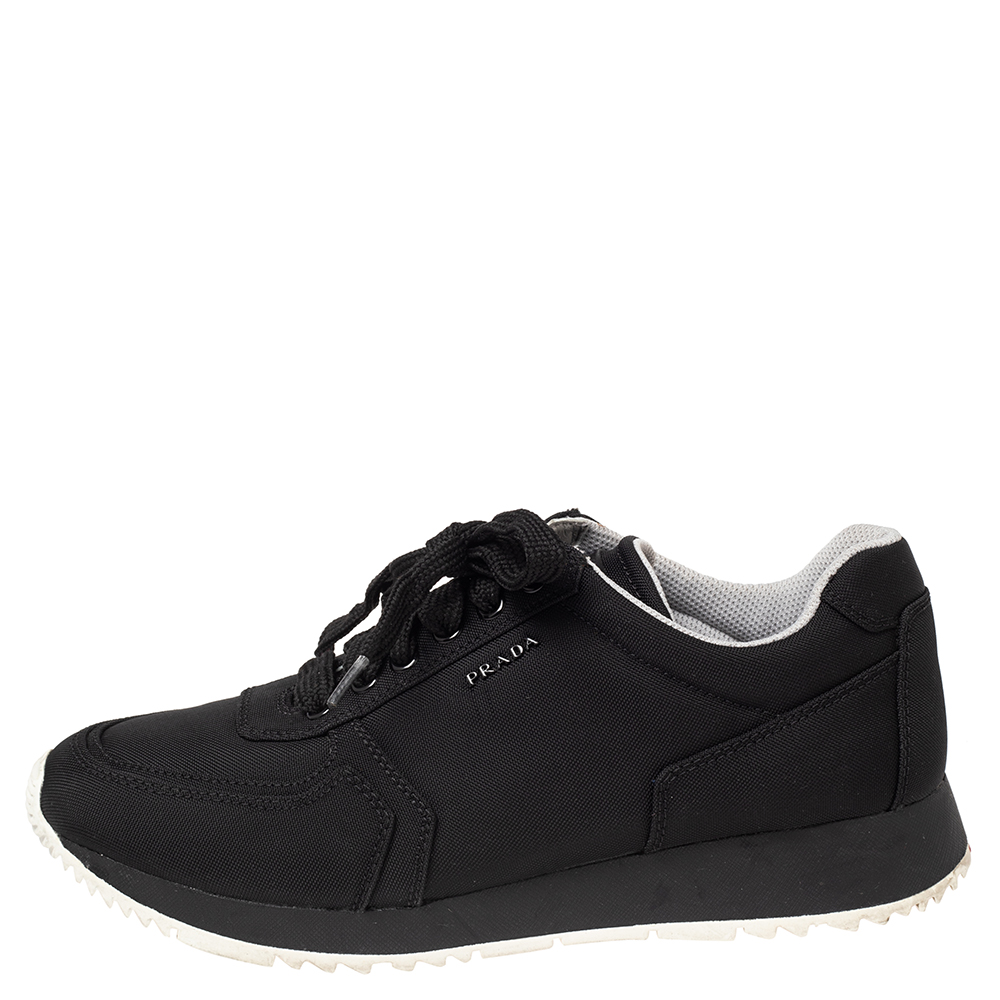 

Prada Black Fabric Low Top Sneakers Size