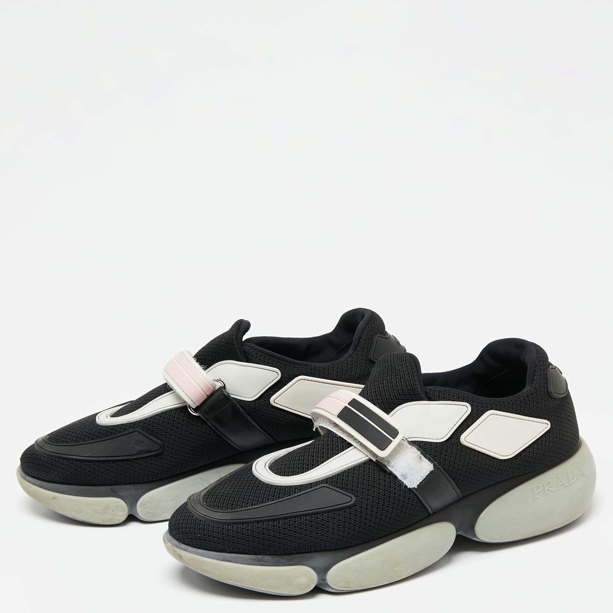 

Prada Black/White Mesh and Rubber Cloudbust Sneakers Size