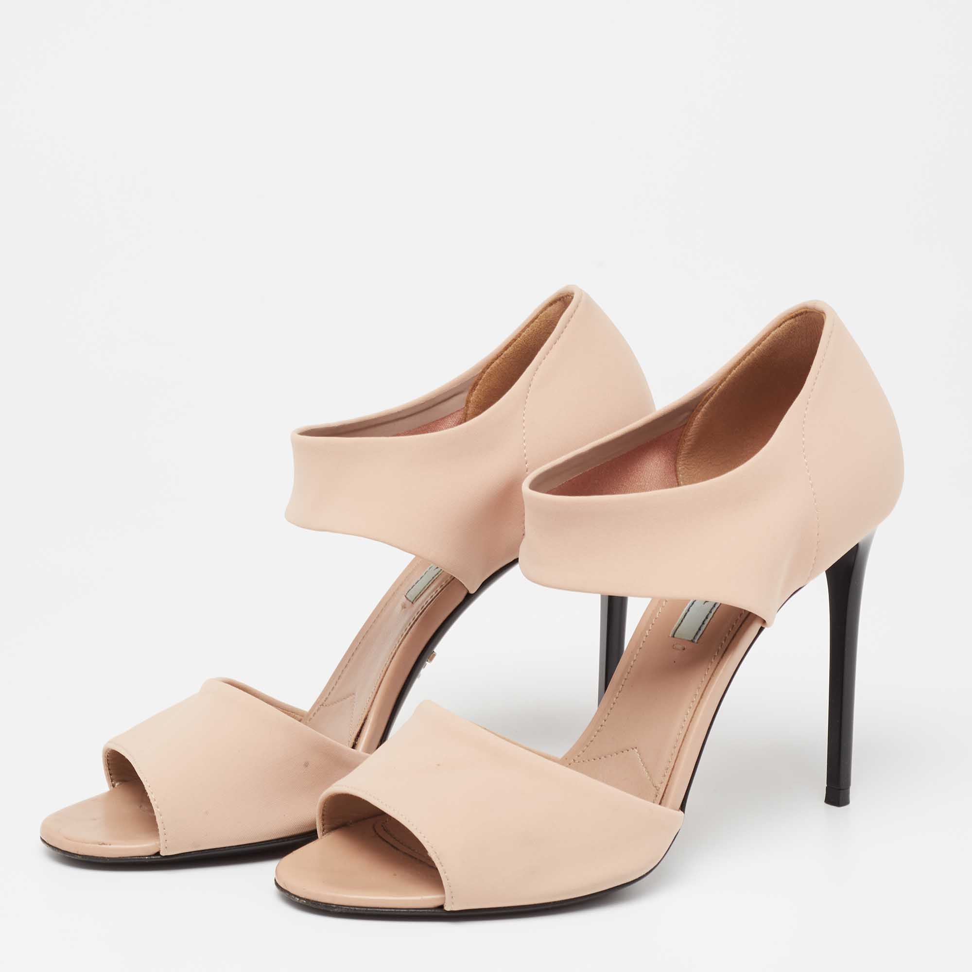 

Prada Nude Pink Neoprene Ankle Wrap Sandals Size