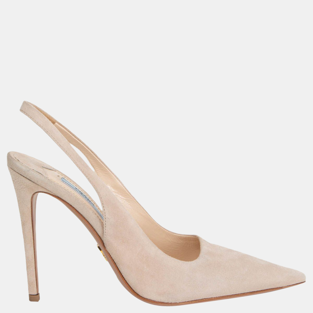 

Prada Nude Suede Pumps EU, Beige