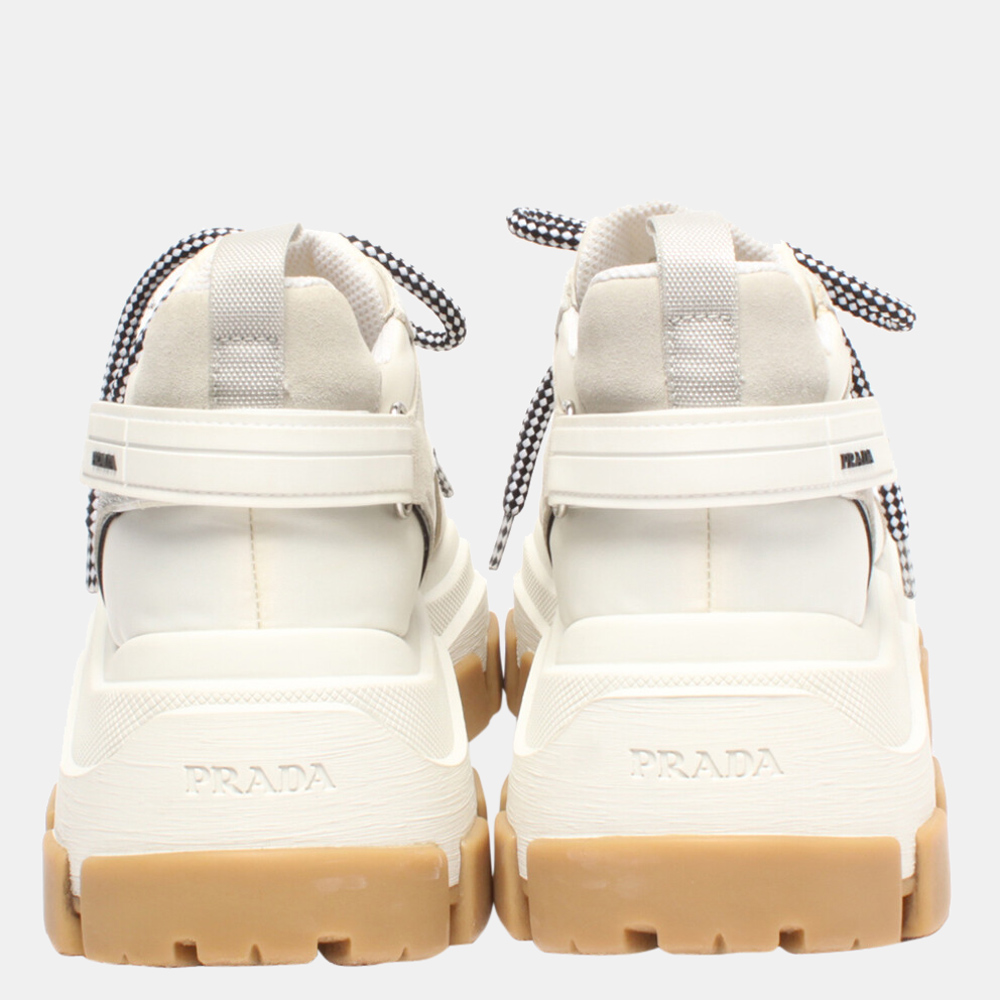 

Prada White Pegasus Chunky Sneakers Size EU 38 1/2