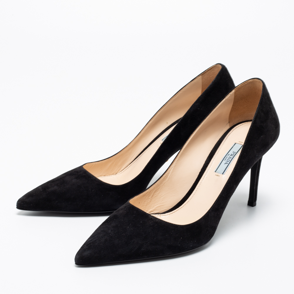 

Prada Black Suede Pointed Toe Pumps Size