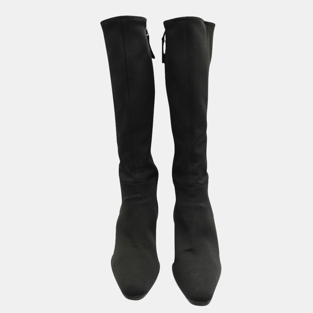 

Prada Black Nylon Knee High Boots Size EU