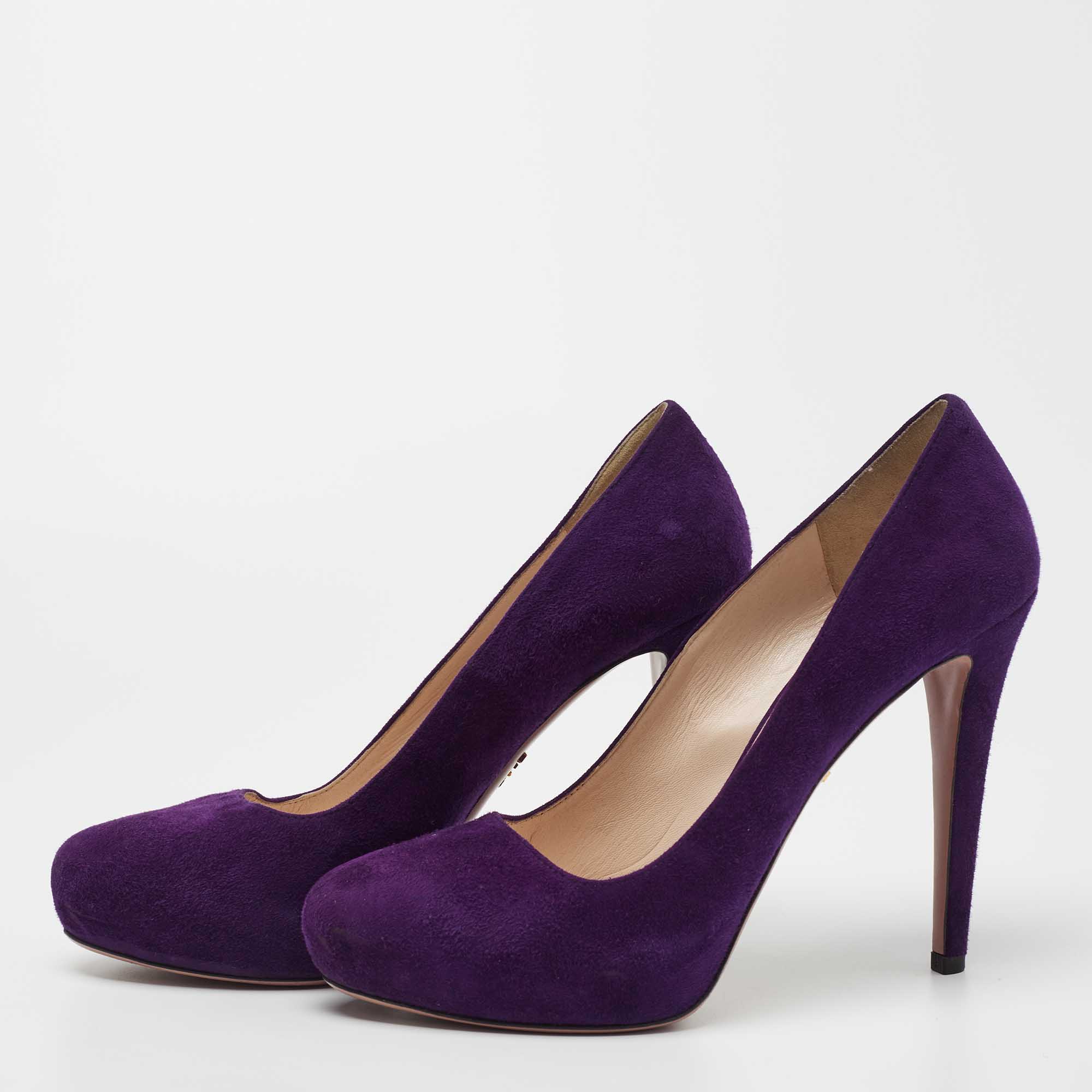

Prada Purples Suede Platform Pumps Size, Purple