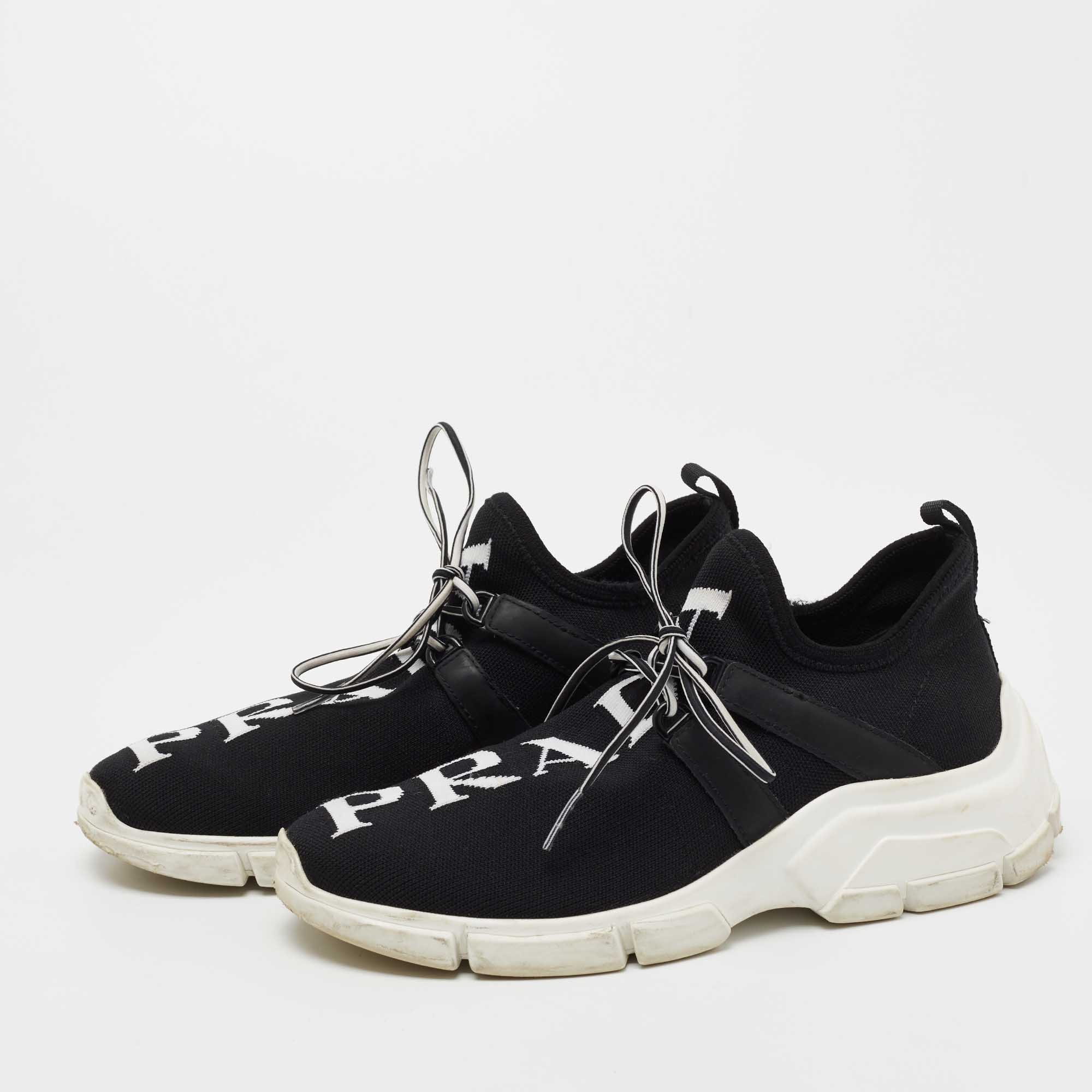 

Prada Black XY Logo Knit Fabric Sock Sneakers Size