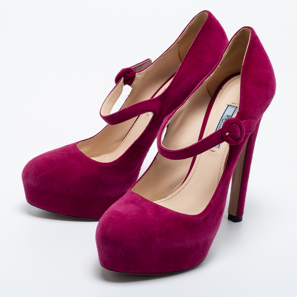 

Prada Purple Suede Platform Pumps Size