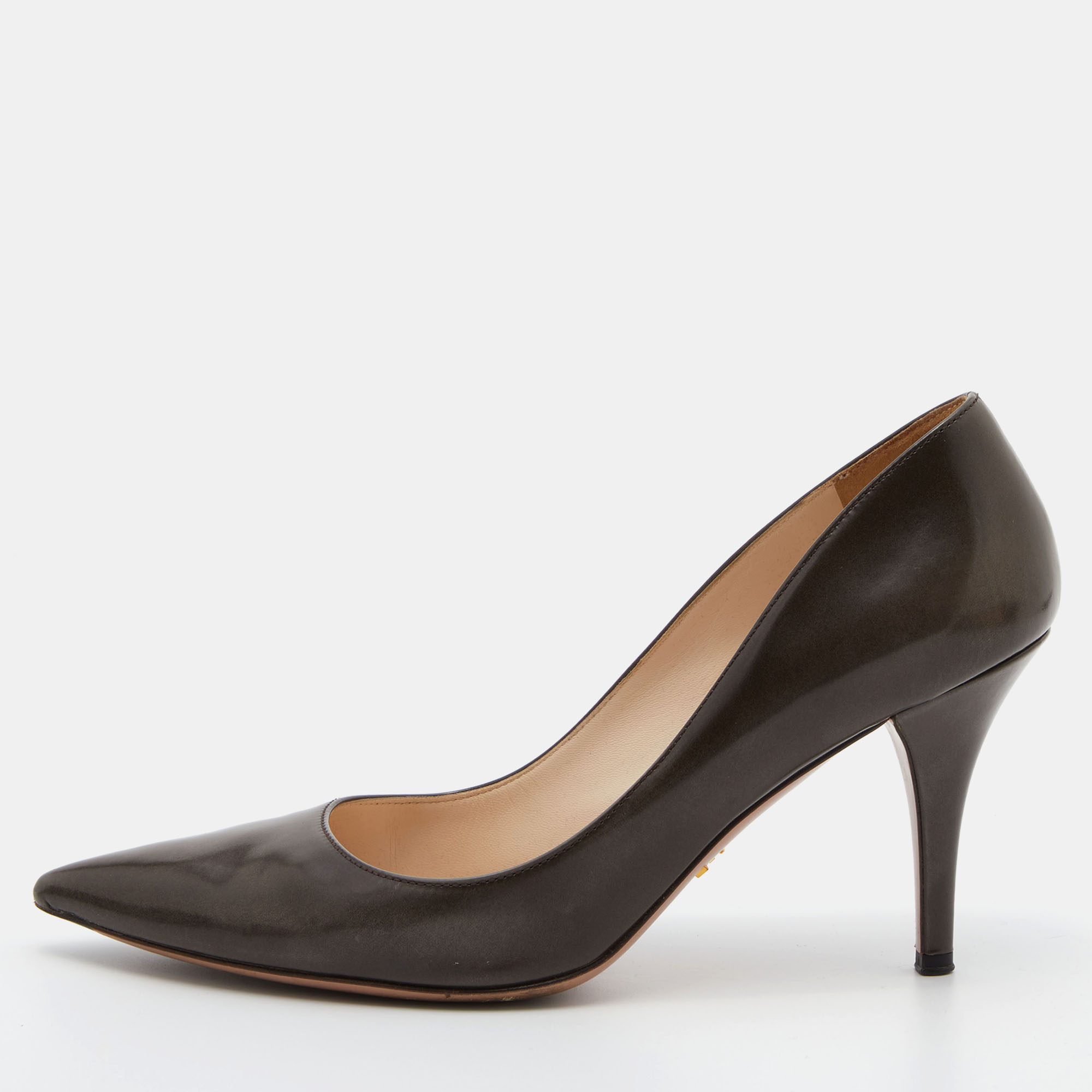 vintage Prada pointed toe pumps / black leather stilettos / pointy toe  stilettos / Prada shoes — Dusty Rose Vintage