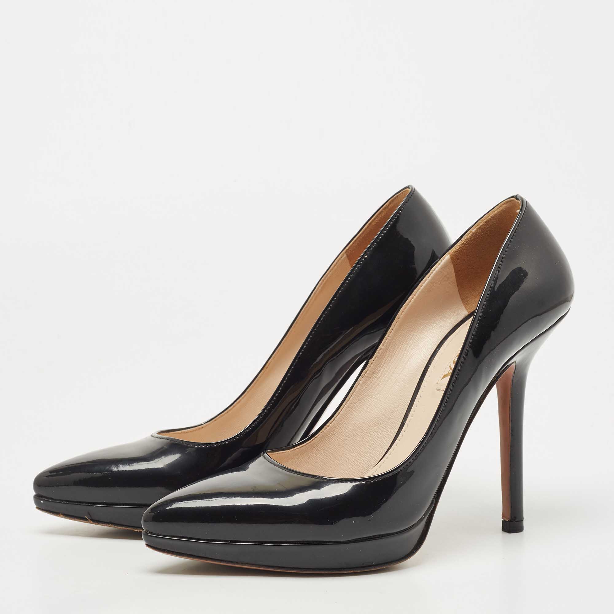 

Prada Black Patent Leather Platform Pumps Size