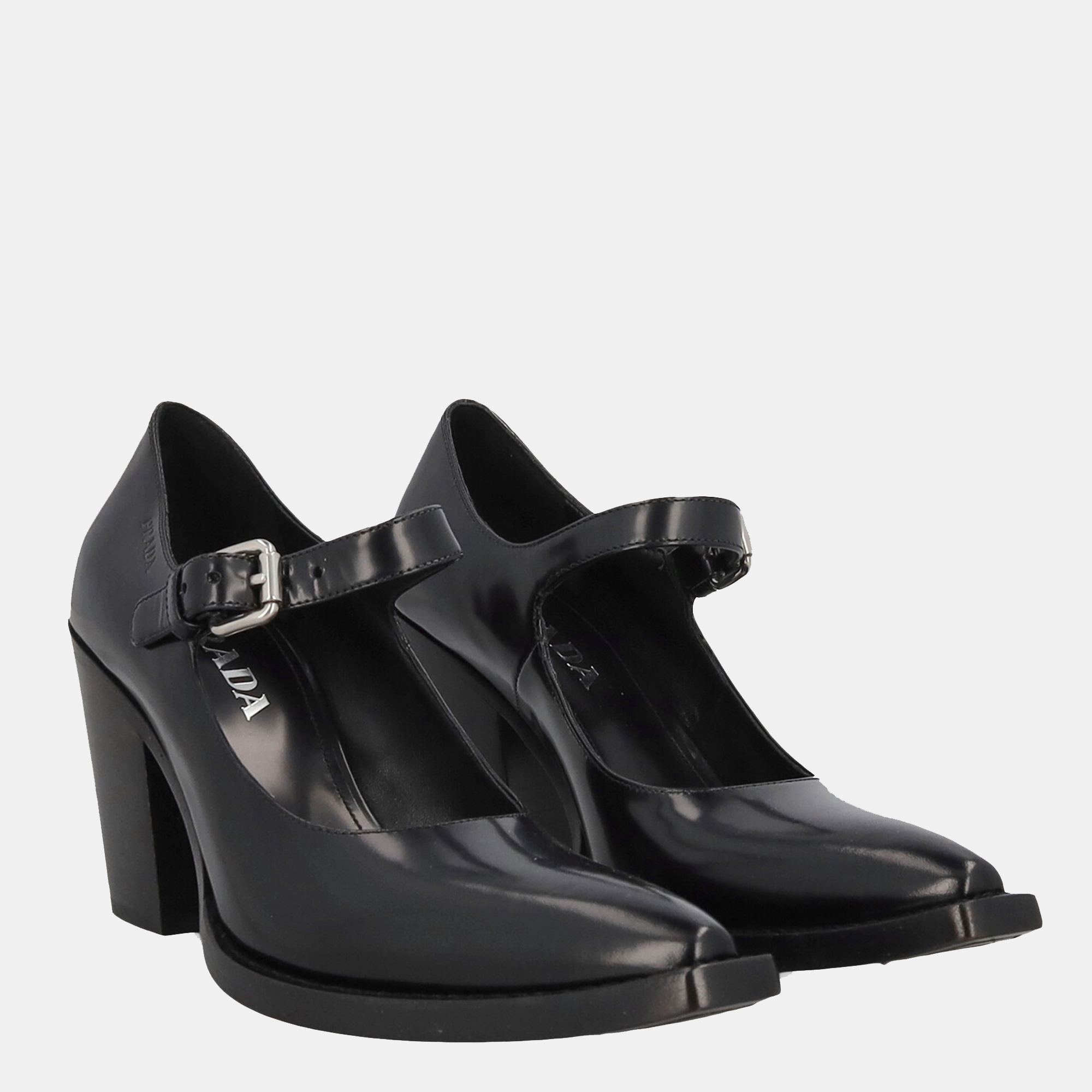 

Prada Women's Leather Heels - Black - EU