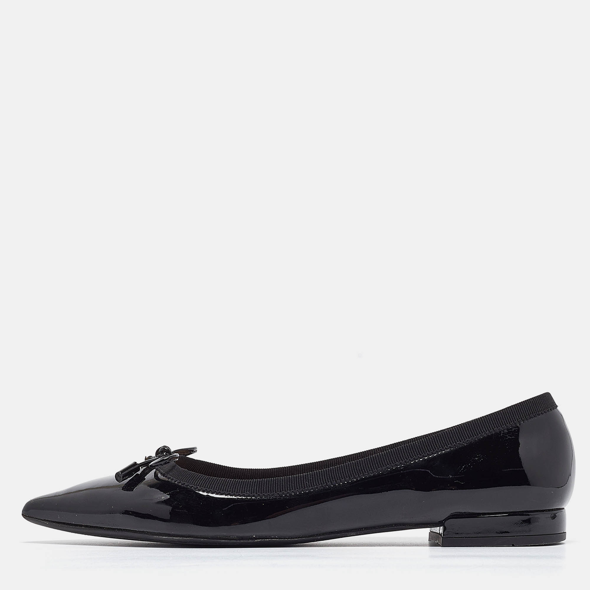

Prada Black Patent Leather Bow Ballet Flats Size