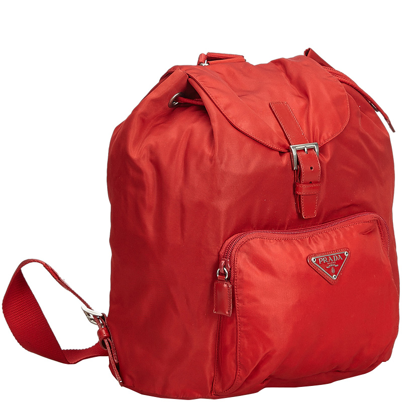 

Prada Red Tessuto Nylon Drawstring Backpack