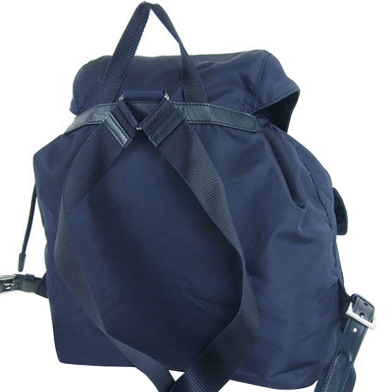 

Prada Navy Blue Nylon Drawstring Backpack