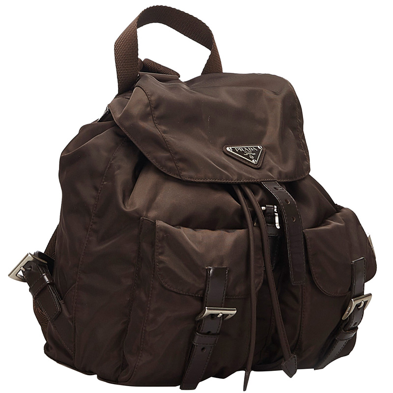 

Prada Brown Nylon Drawstring Backpack