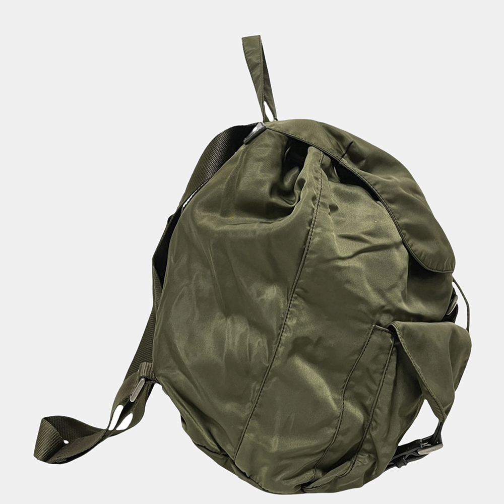 

Prada Green Tessuto Drawstring Backpack