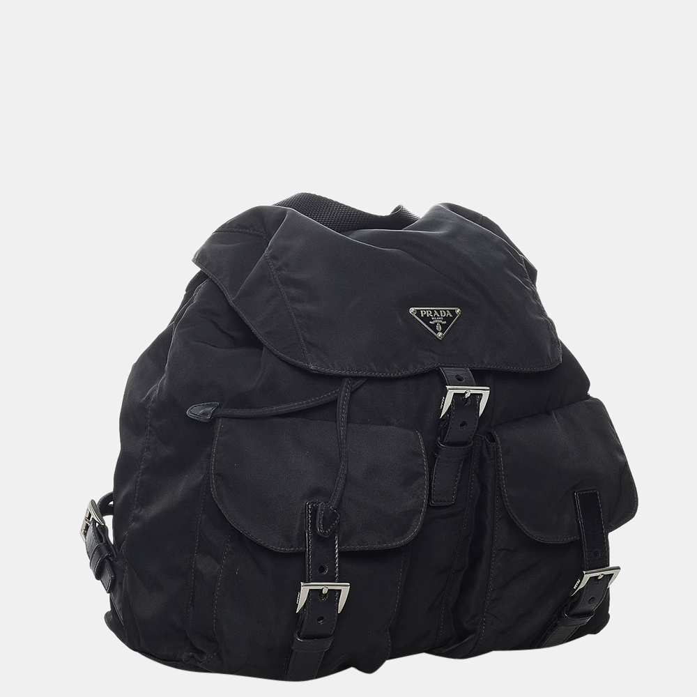 

Prada Black Tessuto Drawstring Backpack