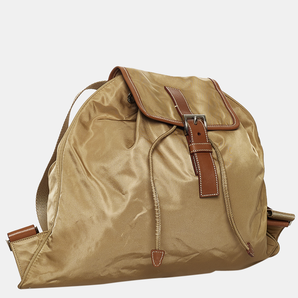 

Prada Beige/Brown Tessuto Drawstring Backpack