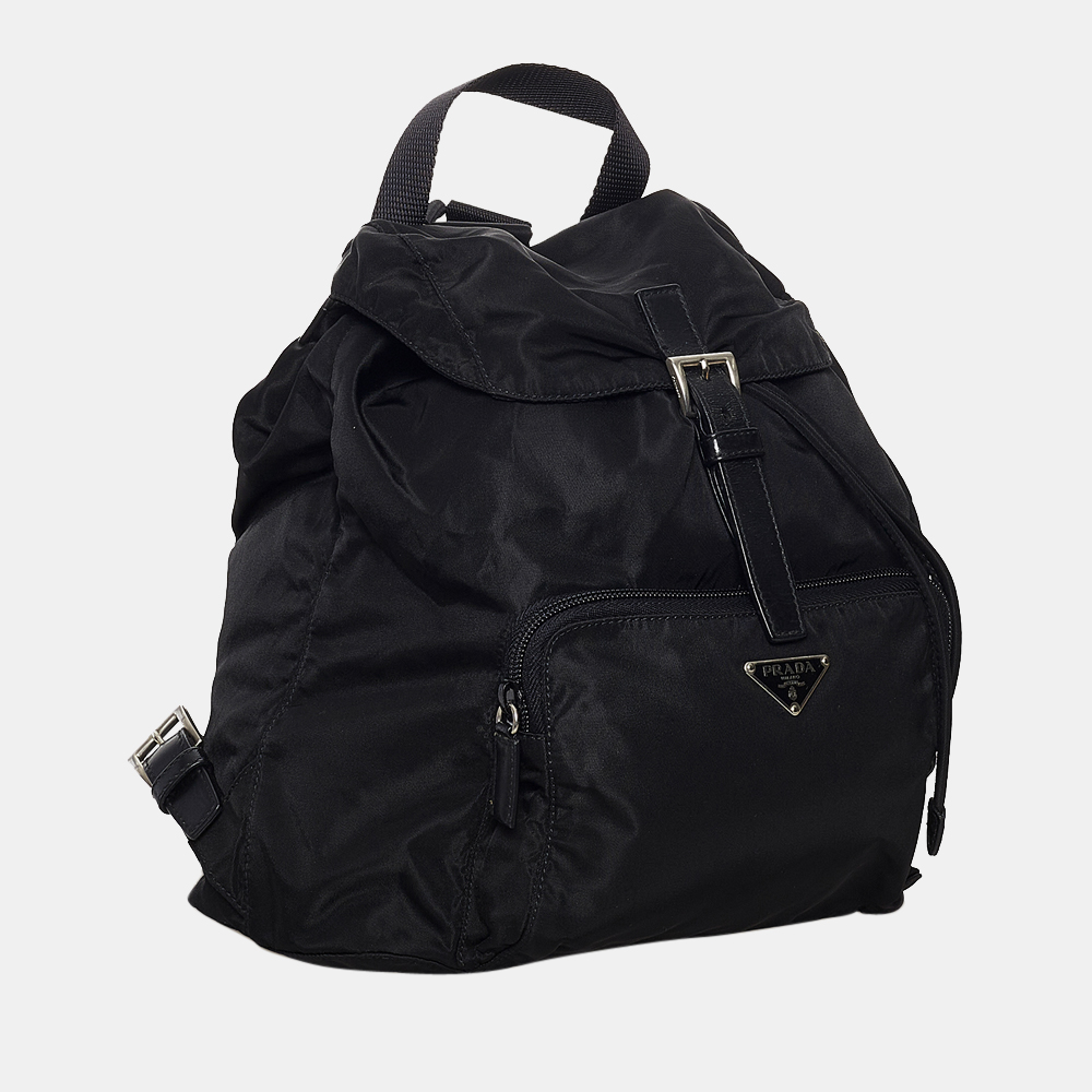 

Prada Black Tessuto Drawstring Backpack