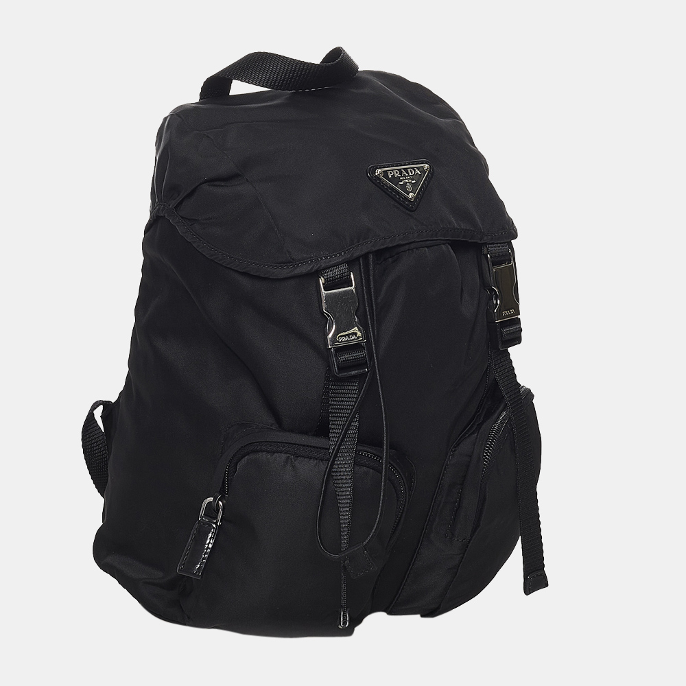

Prada Black Tessuto Drawstring Backpack