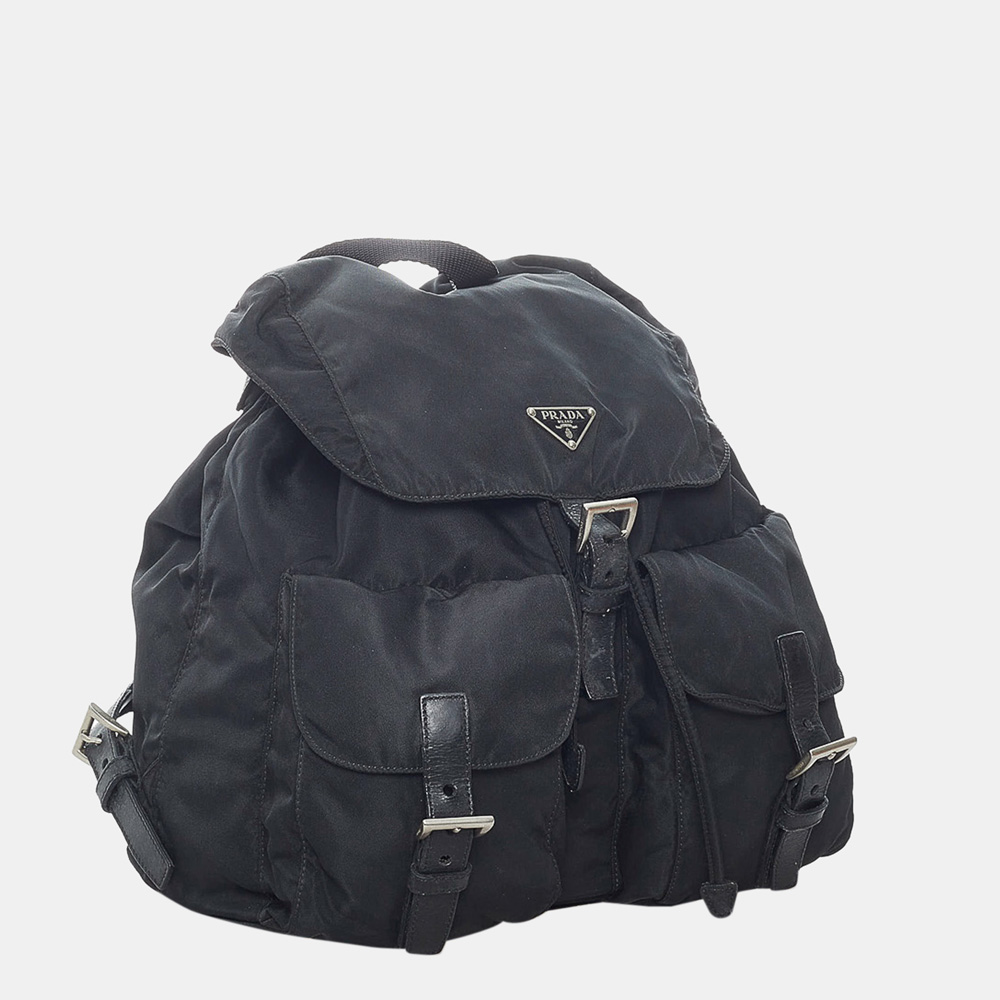 

Prada Black Tessuto Drawstring Backpack