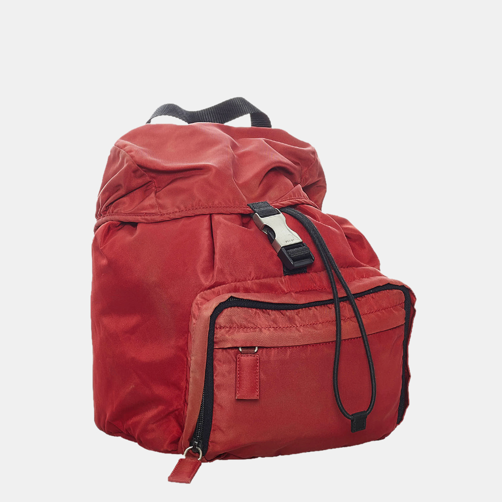 

Prada Red Tessuto Drawstring Backpack